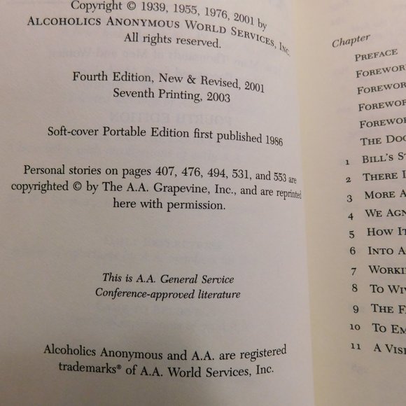 Alcoholics Anonymous Book - Picture 4 of 5